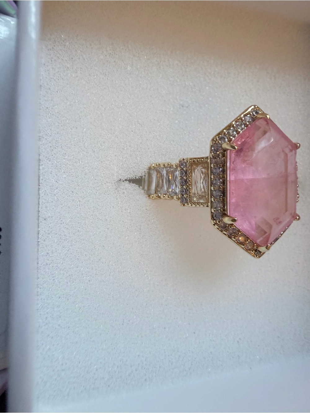Rose Quartz statement ring - Picture 2 of 5